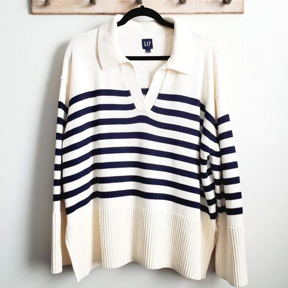 Gap Women's Striped V-Neck Sweater Size Large Casual & Stylish GUC - Picture 3 of 14